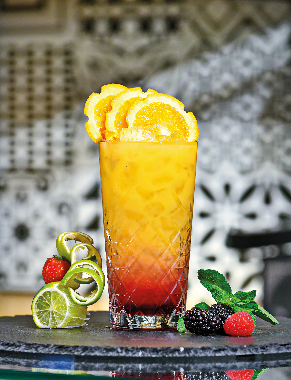 Drink Highlights im Pomodori Alexa 17 JET 4705 Tequila Sunrise Rotgelb Kristallglas rgb