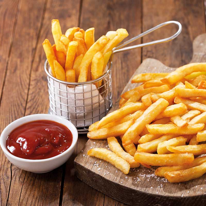 French fries with ketchup